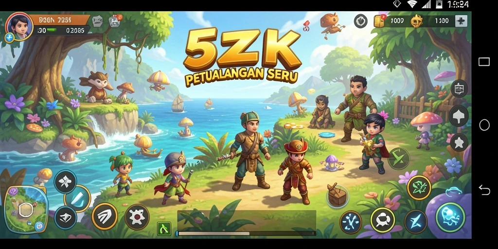 Screenshot gameplay 5ZK menampilkan aksi petualangan yang mendebarkan.