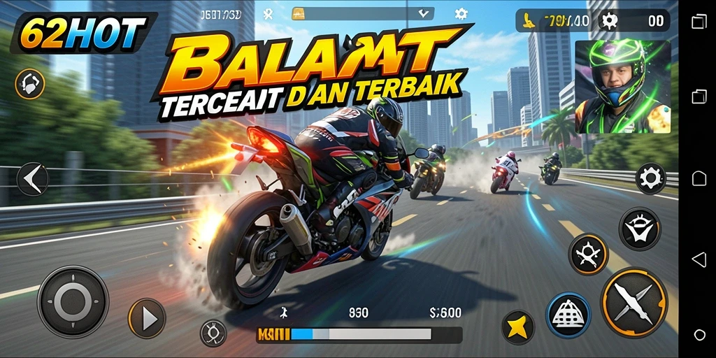 Gameplay seru dan mendebarkan dalam balapan motor.