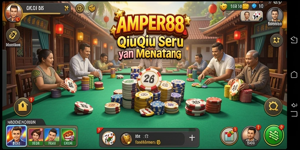 Tampilan menarik gameplay QiuQiu di AMPER88.