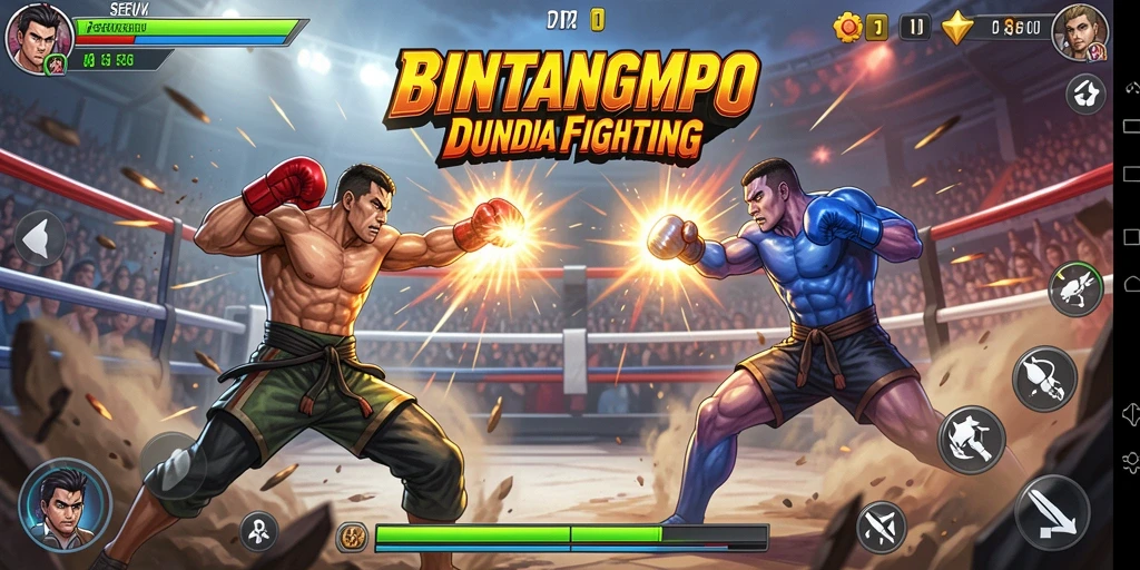 Screenshot utama BINTANGMPO menampilkan aksi pertarungan yang mendebarkan.