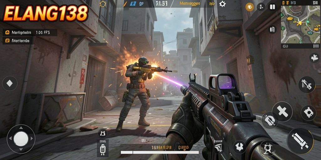 Screenshot ELANG138 yang menampilkan aksi tembak-menembak yang intens.