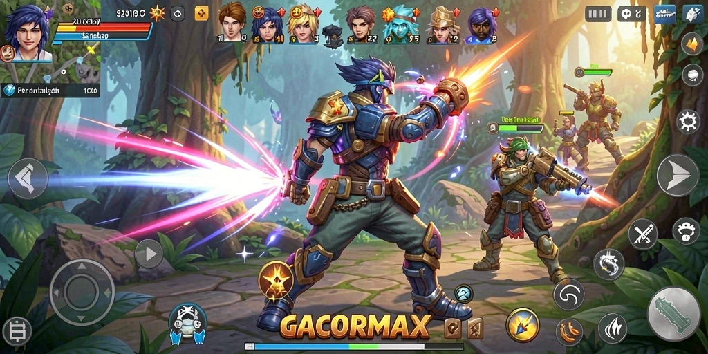 Tampilan layar gameplay seru GACORMAX dengan aksi mendebarkan.