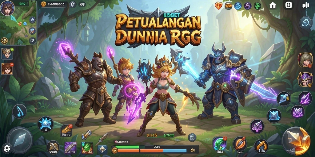 Screenshot gameplay IOSBET yang menunjukkan pertarungan seru di dunia RPG.