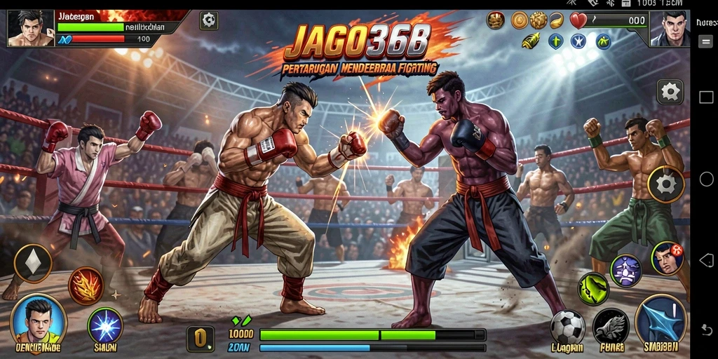 Tampilan pertarungan seru di JAGO368 dengan variasi karakter.