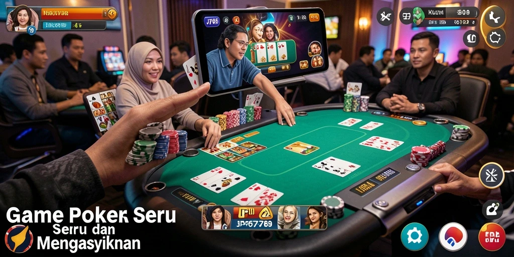 Tangkapan layar utama JP6789 menunjukkan gameplay Poker yang menegangkan.
