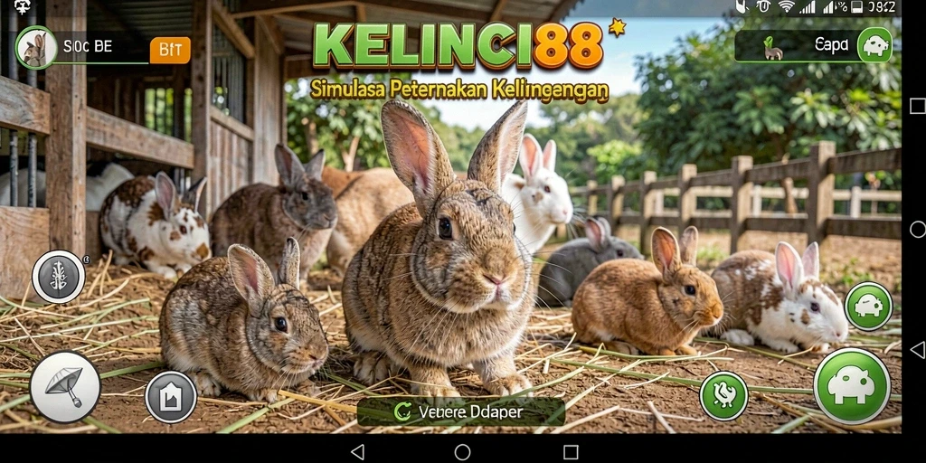 Tampilan gameplay menarik dalam KELINCI88 dengan kelinci yang lucu.