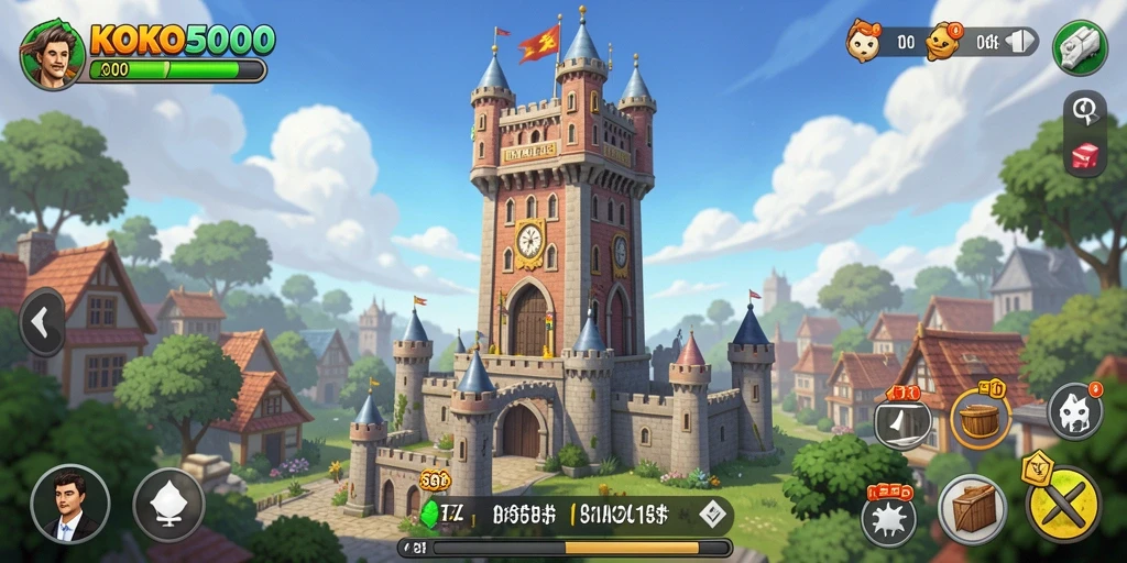 Gameplay KOKO5000 menampilkan strategi pertahanan menara yang mendebarkan.