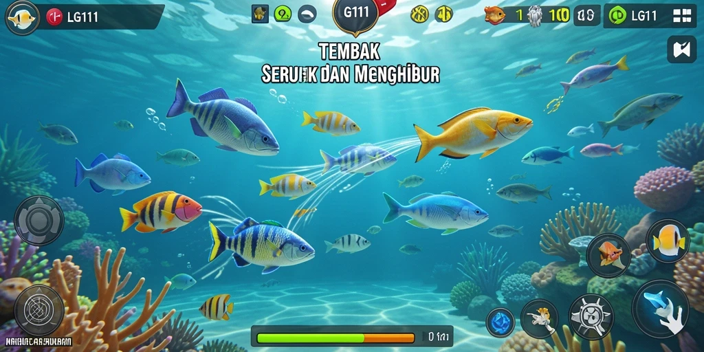 Tampilan gameplay seru dari permainan tembak ikan LG111