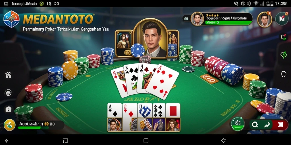 Tangkapan layar MEDANTOTO menampilkan pemain berkompetisi dalam permainan Poker yang seru.