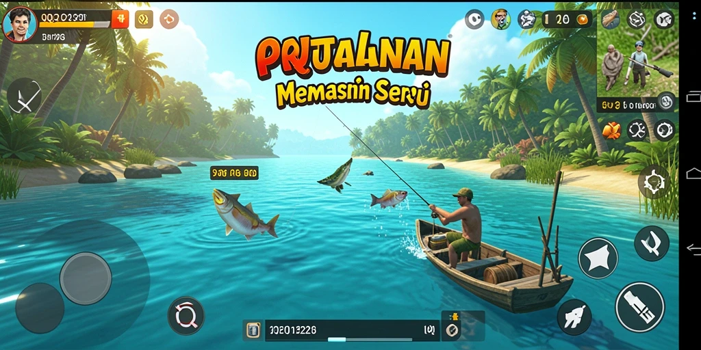 Tampilan gameplay QQ1221 yang menegangkan saat memancing.
