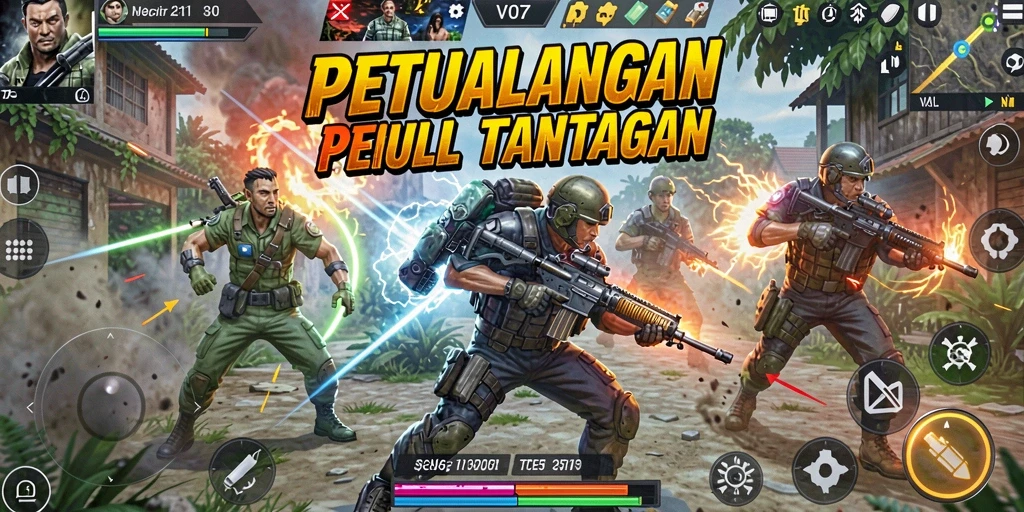 Screenshot gameplay V07 menampilkan aksi seru dan grafis tajam.