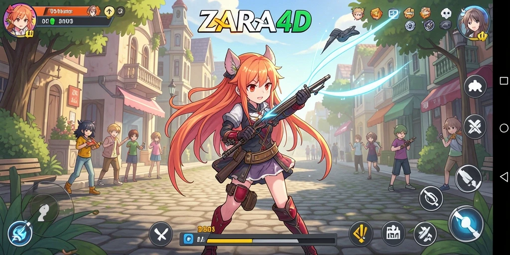 Tampilan gameplay ZARA4D dengan karakter anime yang menarik.
